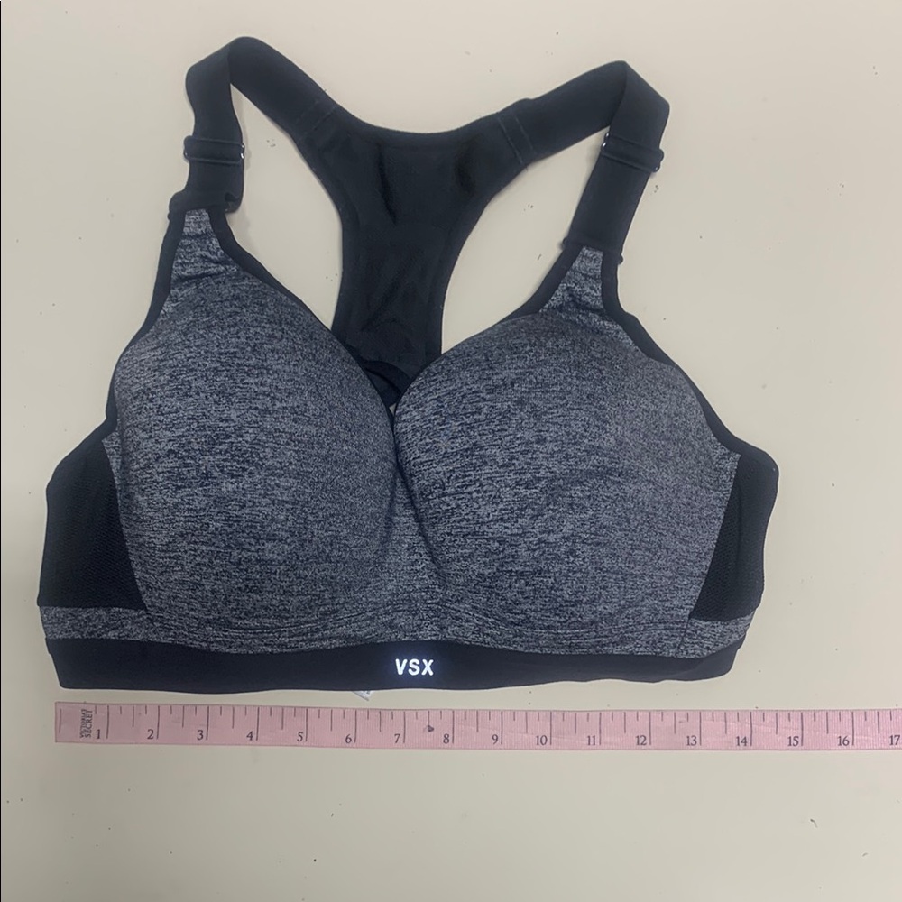 VSX Gray and Black Sports Bra with Racerback Design